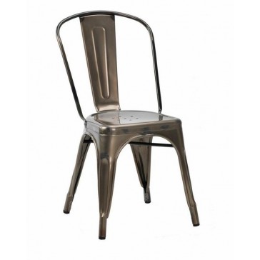   French Bistro Side Chair - Gun Metal Grey