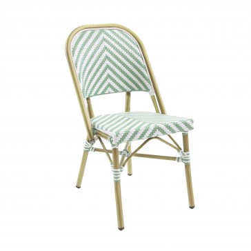      Aluminium Paris Bistro Chair White / Green