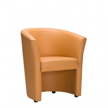 Tango Veneto Ochre Brown Faux Leather Tub Chair
