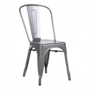        French Bistro Side Chair - Gun Metal Grey