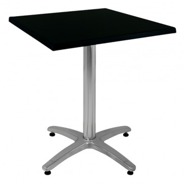     Aluminum 4 Leg Table Black Square Werzalit Top