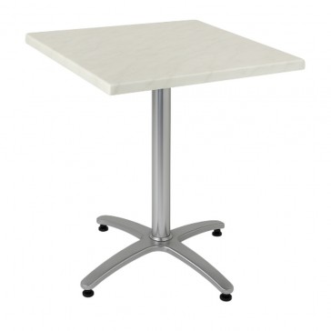     Aluminum 4 Leg Table Marble Square Werzalit Top