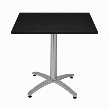     Aluminum 4 Leg Table Black Square Werzalit Top