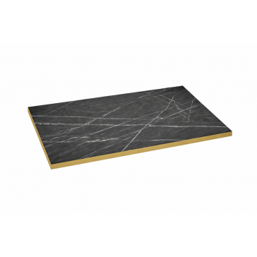       Laminate Top Black Marble Gold Edge 1200 x 680mm
