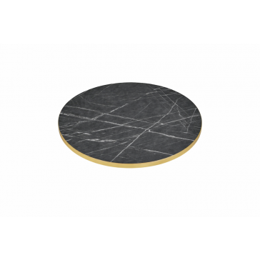       Laminate Top Black Marble Gold Edge Round 600mm
