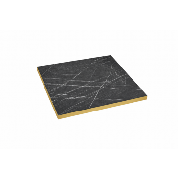       Laminate Top Black Marble Gold Edge Square 680mm