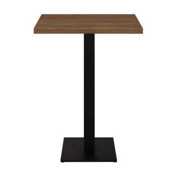          Cast Iron Slimline Poseur Table Walnut Square