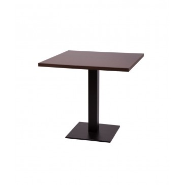  Flat Steel Square Coffee Table Dark Oak