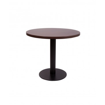  Flat Steel Round Coffee Table Dark Oak