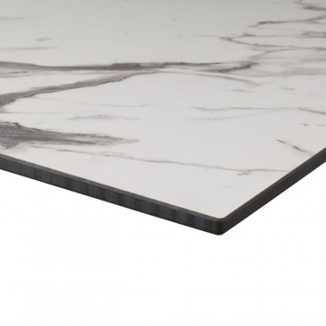  Compact Laminate HPL Table Tops - White Marble