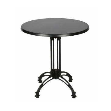     Continental 4 Leg Table Black Round Werzalit Top