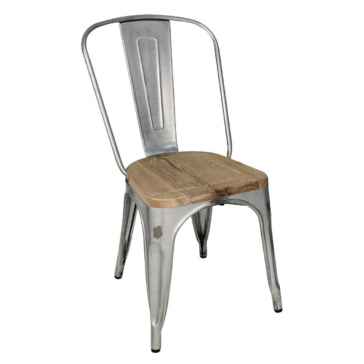   French Bistro Galvanised Steel Ash Seat Pad