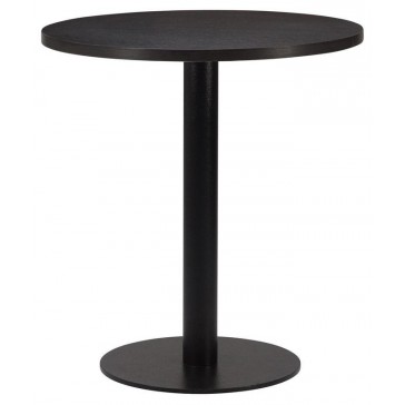                       Cast Iron Slimline Dining Table Dark Oak Round