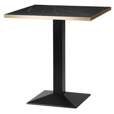       Pyramid Dining Table Black Marble Gold Edging