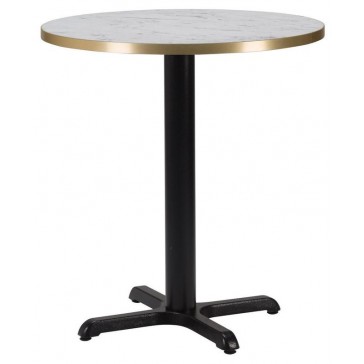         Cross Dining Table White Marble Gold Edging Table Round