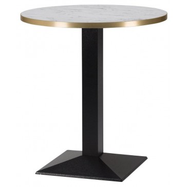      Pyramid High BarTable White Marble Gold Edging Top Round