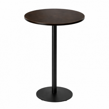         Cast Iron Slimline Poseur Table Dark Oak Round