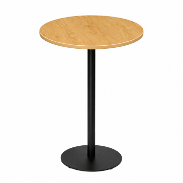         Cast Iron Slimline Poseur Table Oak Round