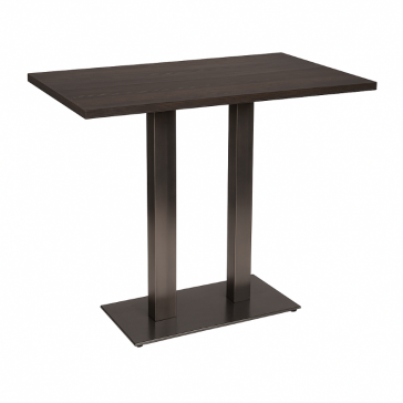      Cast Iron Slimline Poseur Twin Table Dark Oak