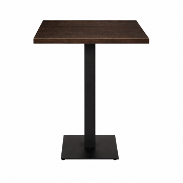          Cast Iron Slimline Poseur Table Dark Oak Square