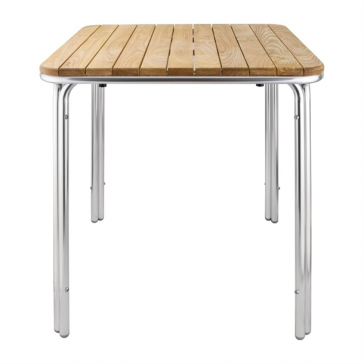    Ash and Aluminium  Square Bistro Table 700mm