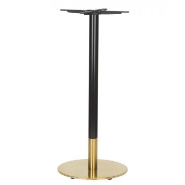      Brass Black Poseur Height Table Base Round