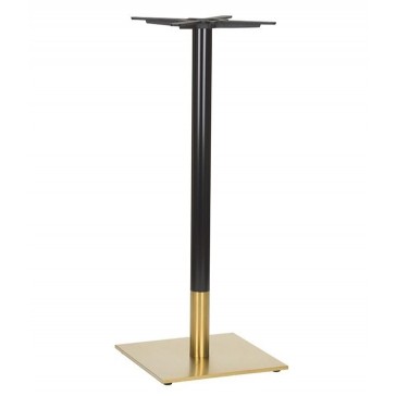      Brass Black Poseur Height Table Base Square