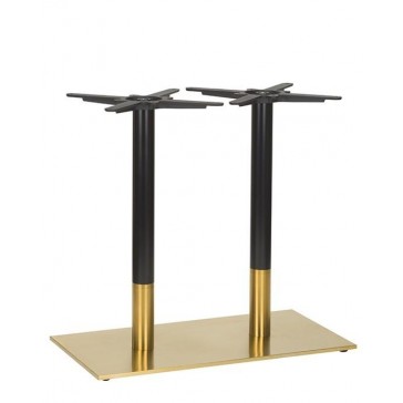      Brass Black Twin Dining Height Table Base 