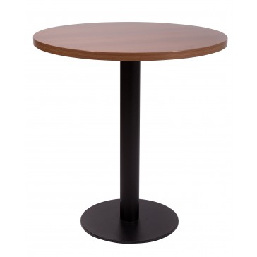   Black Steel Round Dining Table Walnut 600mm