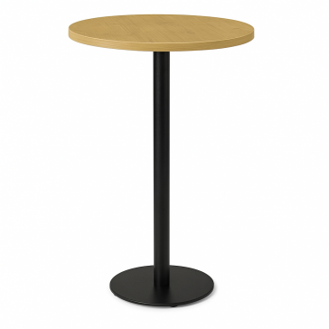         Cast Iron Slimline Poseur Table Oak Round