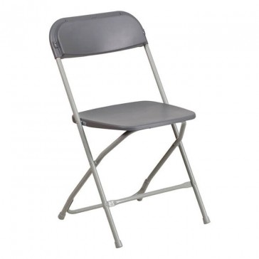 Plastic Folding Chair - Grey Frame Charcoal Shell
