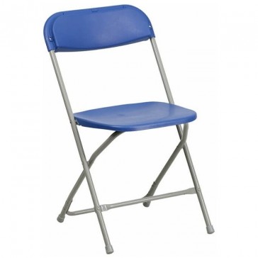  Plastic Folding Chair - Grey Frame Blue Shell
