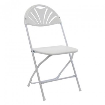 Economy Plus Fanback Plastic Folding Chair White