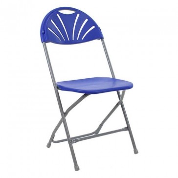 Economy Plus Fanback Plastic Folding Chair Blue