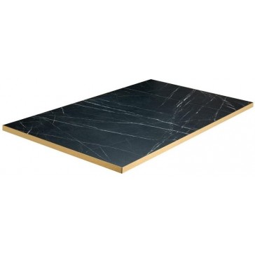       Laminate Top Black Marble Gold Edge 1200 x 680mm