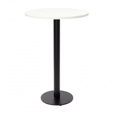     Cast Iron Slimline Poseur Table White Round