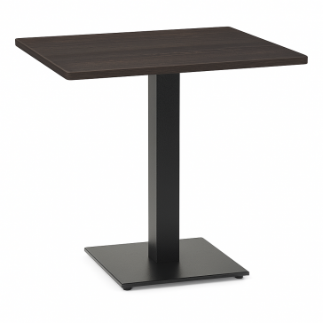                       Cast Iron Slimline Dining Table Dark Oak Square