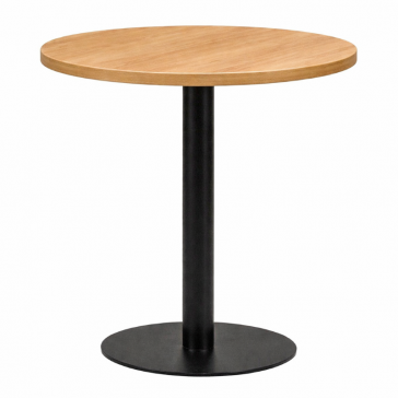                       Cast Iron Slimline Dining Table Oak Round