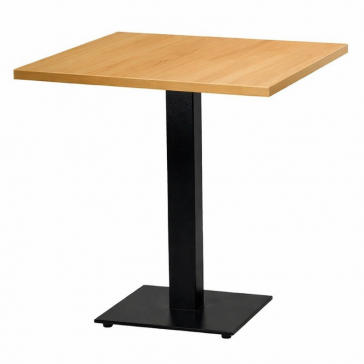                       Cast Iron Slimline Dining Table Oak Square