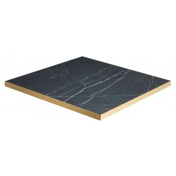       Laminate Top Black Marble Gold Edge Square 680mm