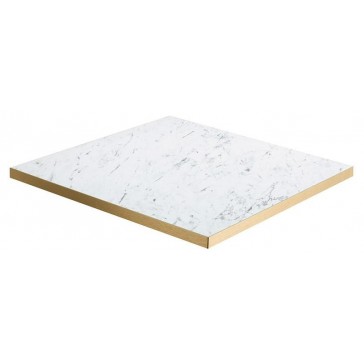       Laminate Top White Marble Gold Edge Square 680mm