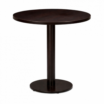                       Cast Iron Slimline Dining Table Dark Oak Round