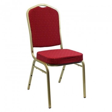 Gold Frame Banqueting Chair Red Fabric