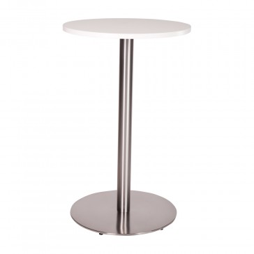 Stainless Steel Poseur Table White Round