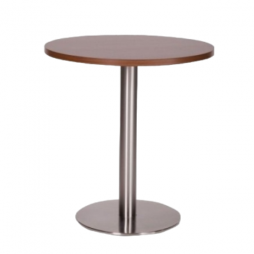   Stainless Steel Round Dining Table Walnut 