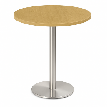                Stainless Steel Round Dining Table Oak
