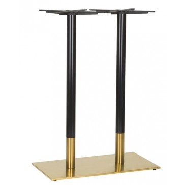      Brass Black Poseur Height Table Base Twin