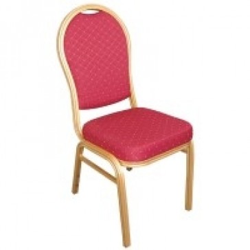 Aluminium Arched Back Banquet Chairs Red & Gold 