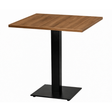                        Cast Iron Slimline Dining Table Walnut Square