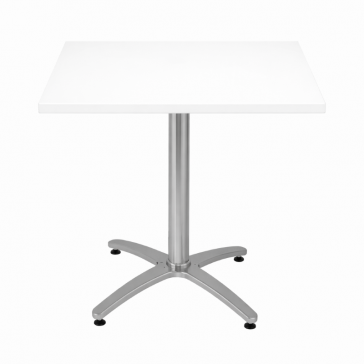     Aluminum 4 Leg Table White Square Werzalit Top